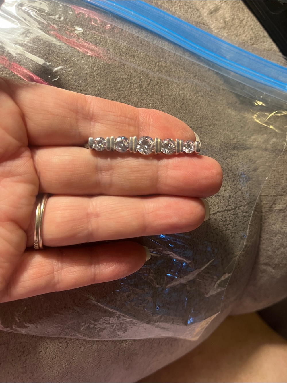 Silver Clear CZ Eternity brooch 1909